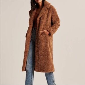 Abercrombie & Fitch Warm Brown Teddy Jacket